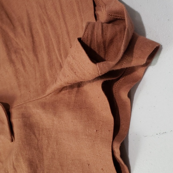 Linen Brown Shorts with belt - Picture 5 of 12